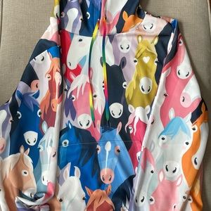 Colorful Rainbow Horse Hooded Sweatshirt Size XXL